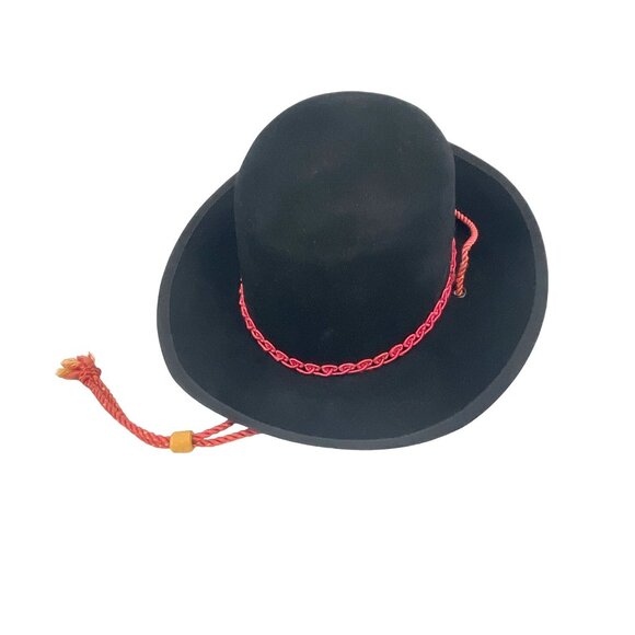 Rare Vintage Goralnik's Imperial Fall River Hat With Red Cord Leather Trim
